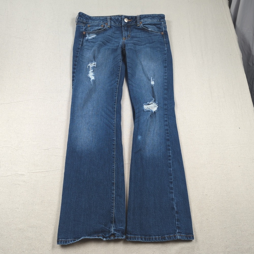 American Eagle Jeans Womens 10 Blue Favorite Boyfriend Boot Cut Stretch